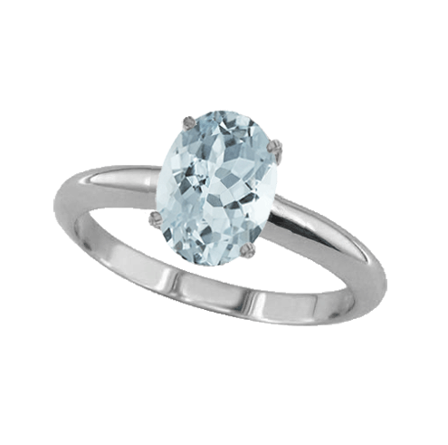 Bright Aquamarine Ring in Sterling Silver